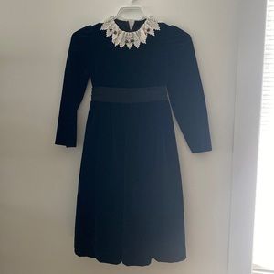 Beautiful vintage black velvet designer girls dress